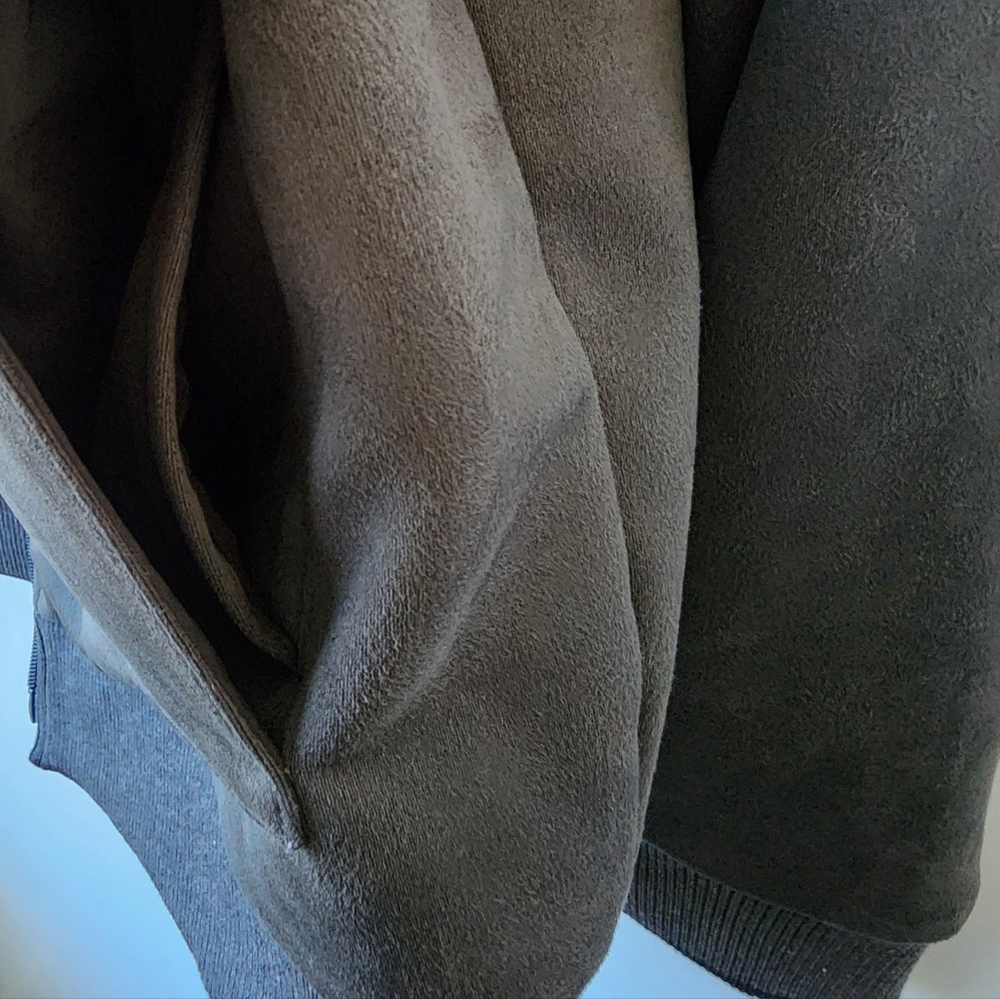 Robert Barakett Men's Charcoal Faux Suede Pilot Jacket XL NWOT Bomber - Picture 10 of 15